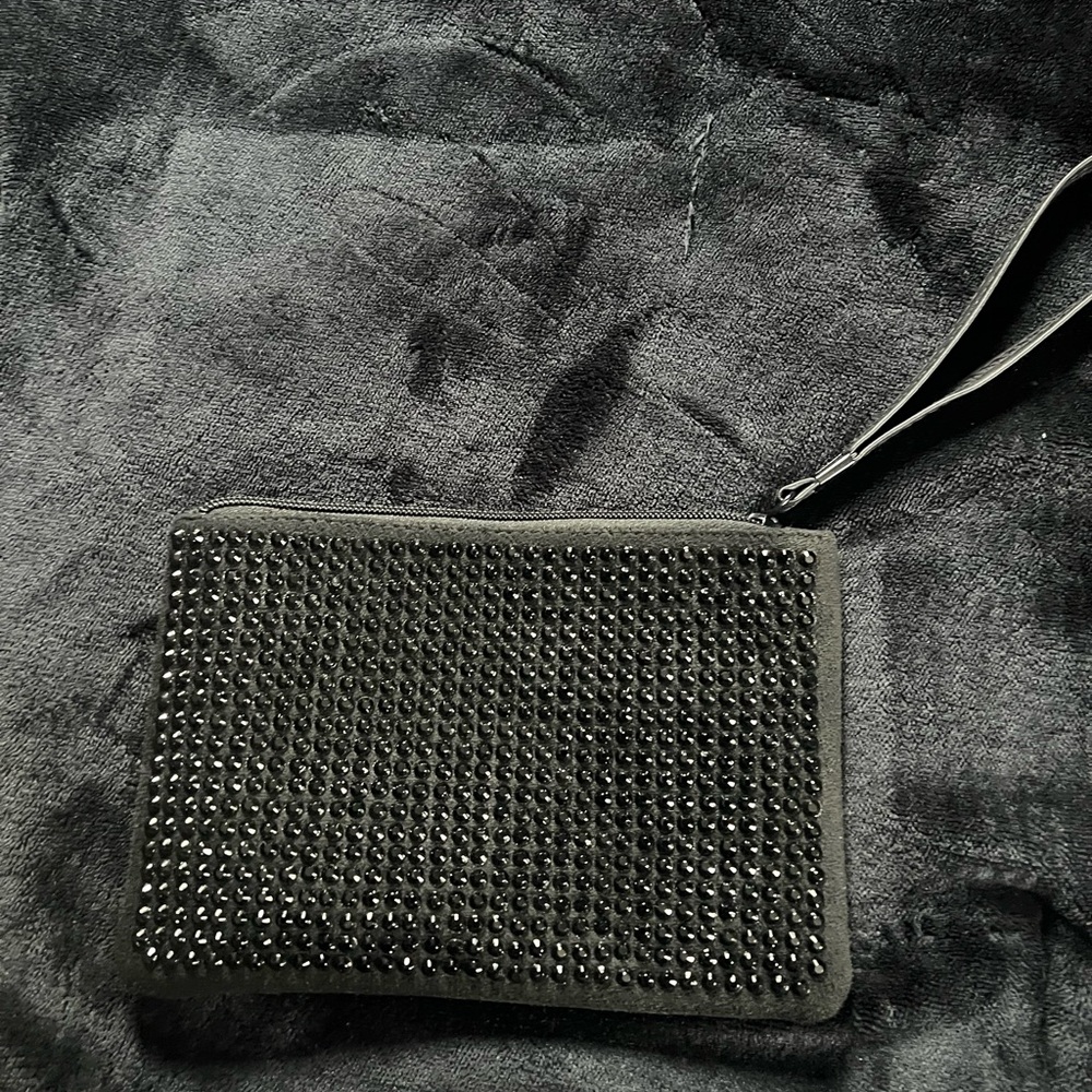 Steve Madden Black Studded Wristlet Clutch